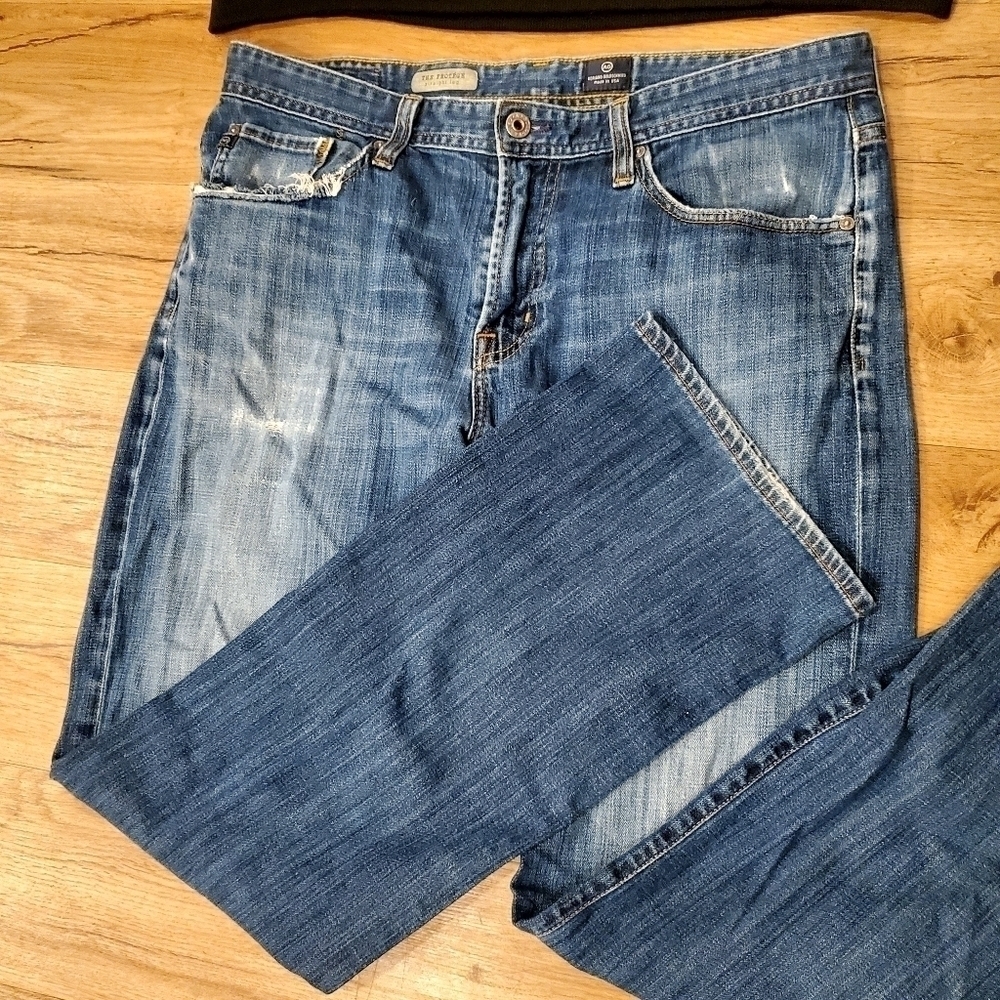 Adriano Goldschmied Jeans The Protege Straight Leg 36x32 distressed medium wash